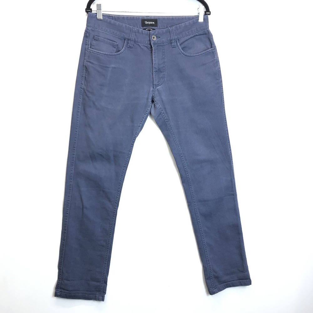 Brixton Reserve Pants Men's 31/32 Blue Flat Front Slacks Casual Chino 5 Pocket‎